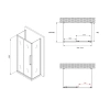 Душевой уголок Abber Schwarzer Diamant AG30100BH-S50B-S50B 100x50, профиль черный, стекло прозрачное - фото маленькое 5