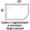 Поддон душевой асимметричный River Wemor 120/90/15 R (10000005171) - фото маленькое 3