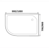 Поддон душевой асимметричный River Wemor 90/80/24 R (10000006056) - фото маленькое 3