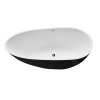 Акриловая ванна Grossman Fly GR-1102MB 170x80 см, отдельностоящая, черная матовая, овальная, с каркасом, со сливом-переливом - фото маленькое 2