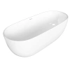Акриловая ванна Grossman Classic GR-2502 160x80 см, отдельностоящая, белая, овальная, с каркасом, со сливом-переливом - фото маленькое 1