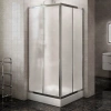 Душевой уголок BelBagno Due 90х90 профиль хром стекло рифленое (DUE-A-2-90-P-Cr) - фото маленькое 1