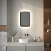 Зеркало Defesto Aura DF 2962 40x60, с нейтральной подсветкой, без выключателя, черное - фото маленькое 2