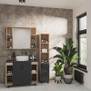 Тумба с раковиной Grossman Флай 100 со столешницей, дуб сонома, серая - фото маленькое 2