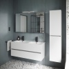 Мебель для ванной комнаты Sancos Urban двойная 120 см, белый глянец - фото маленькое 1