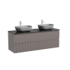 Мебель для ванной комнаты Sancos Snob R 140 doha soft, столешница черный мрамор TT140A1X, раковина CN6009MH - фото маленькое 8