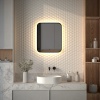 Зеркало Defesto Aura DF 2973R 50x60, с теплой подсветкой, инфракрасный выключатель, черное - фото маленькое 2