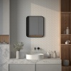 Зеркало Defesto Aura DF 2973R 50x60, с теплой подсветкой, инфракрасный выключатель, черное - фото маленькое 3