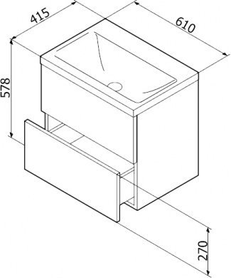 Раковина мебельная 60 см am pm gem m90wcc0602wg