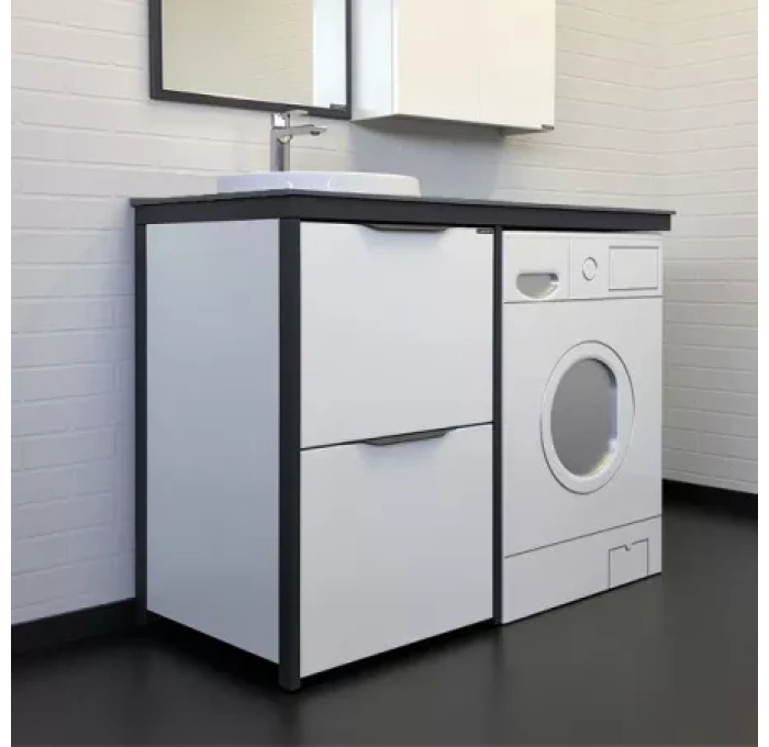 Тумба с раковиной под стиральную машинку Comforty Лозанна 120 белая ...