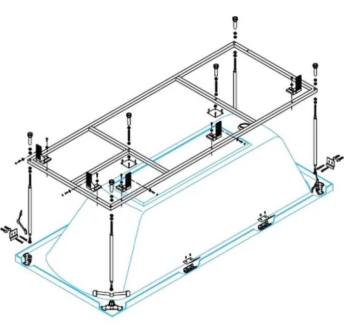 Металлический каркас для акриловой ванны Cezares 160x70 EMP-160-70-MF-R