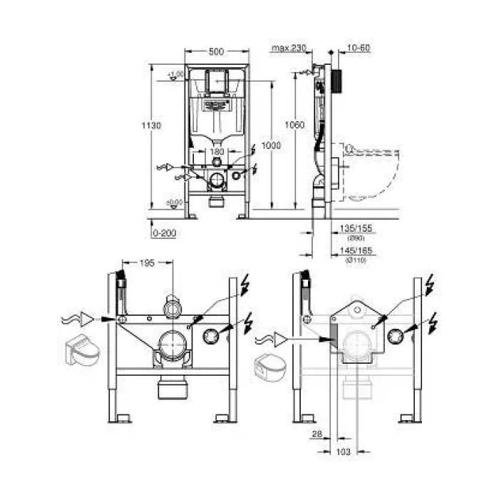 Инструкция монтажа инсталляции grohe rapid sl для унитаза 38526000