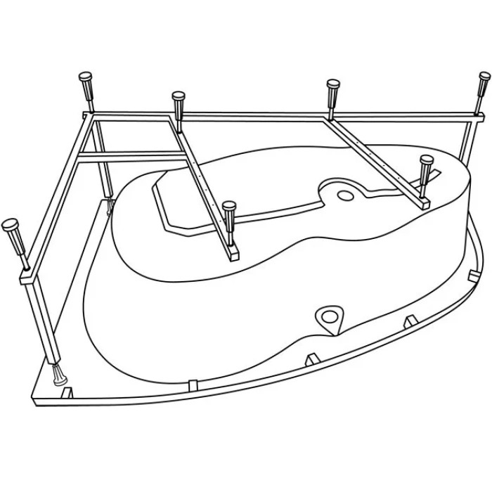 Чертеж каркаса акриловой ванны