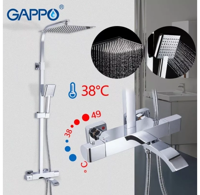 Тропические души gappo. Душевая система Gappo g2407. Gappo g2407-40. Душевая система Gappo 2407-40. Душевая стойка Gappo g2407-40 хром.