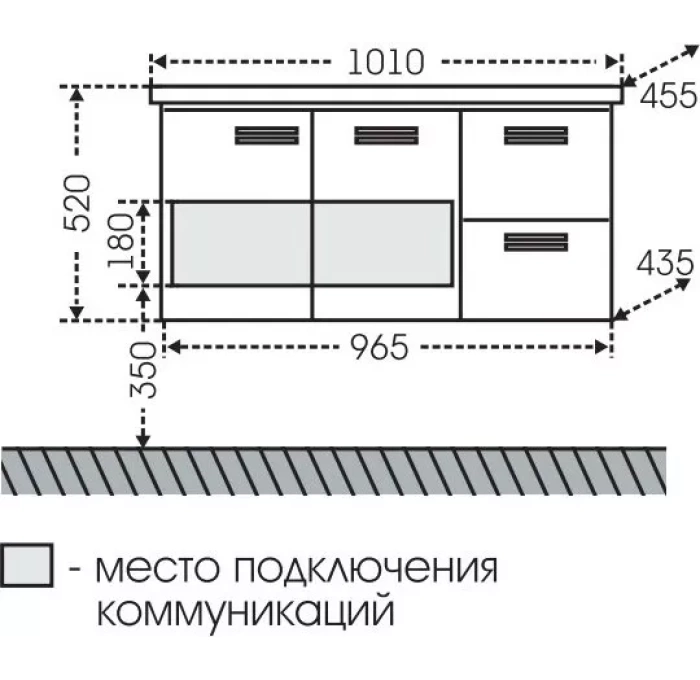 Тумба с раковиной санта меркурий 100