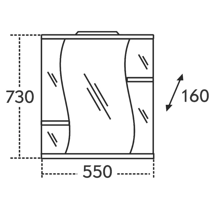 Зеркало шкаф лира 550
