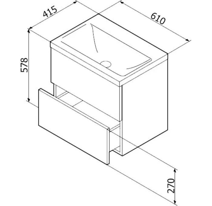 Тумба с раковиной подвесная 65 см 2 ящика белый глянец am pm x joy 22060