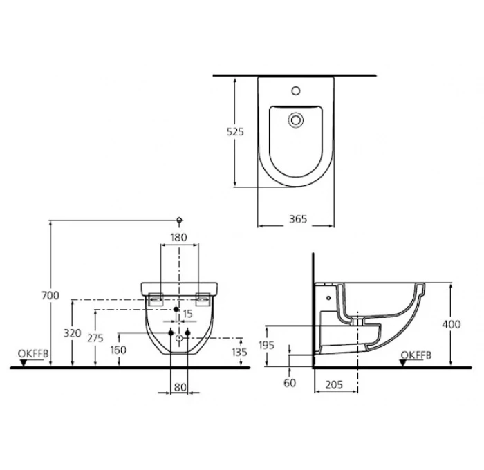 Bidet sospeso Ideal Standard Washpoint bianco (R371801) - 3