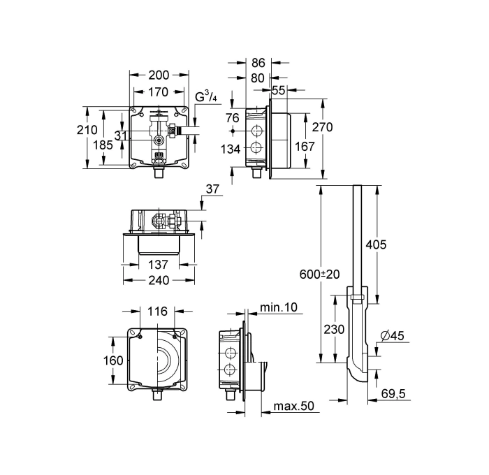 Смывное устройство для унитаза grohe