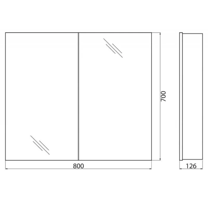 Зеркальный шкаф belbagno spc 2a dl bl 800