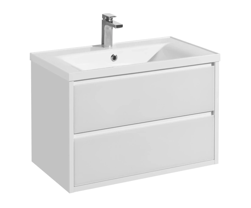 Тумба с раковиной Aquaton Римини 80 белый (1A2267K3RN010) - фото 1