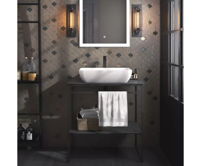 Консоль с раковиной напольная Kerama Marazzi Plaza Next 80 черная матовая - фото 2