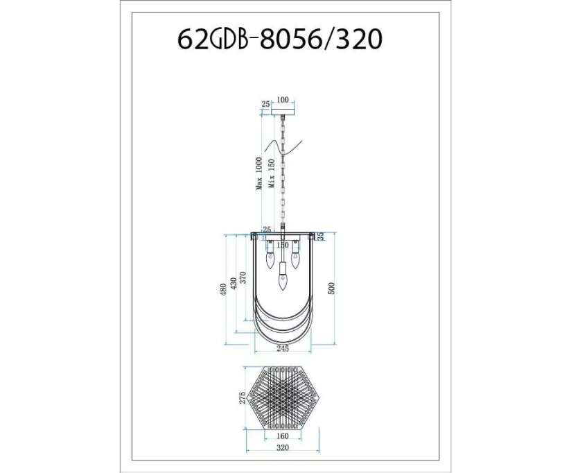 Подвесной светильник Garda Decor 62GDM-8056-320 - фото 2