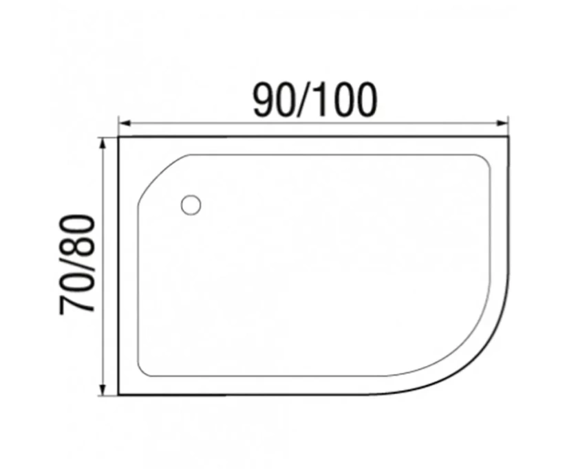 Поддон душевой асимметричный River Wemor 90/80/24 L (10000006055) - фото 3