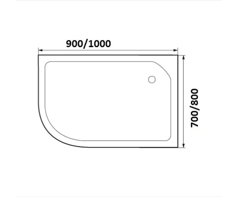 Поддон душевой асимметричный River Wemor 90/80/24 R (10000006056) - фото 3
