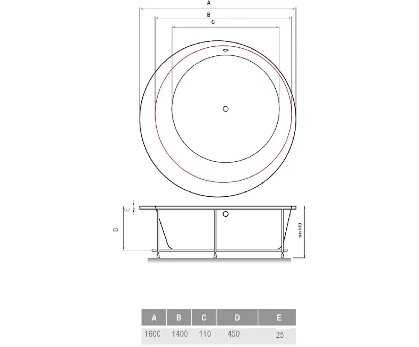 Ванна акриловая Vayer Boomerang 160x160 белый (160.160.058.4-5.0.3.0) - фото 7