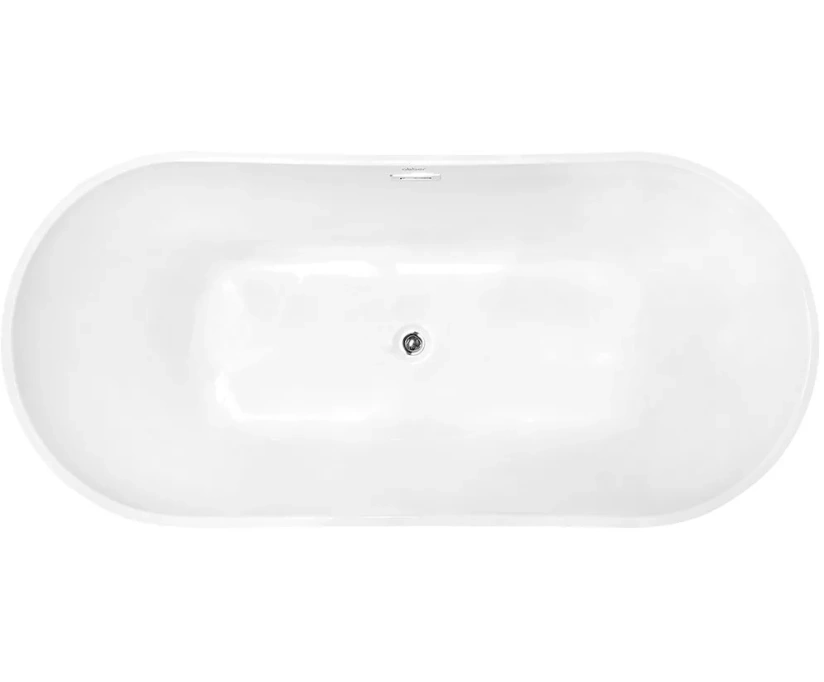 Акриловая ванна Abber AB9241 170x80 см, отдельностоящая, белая, овальная, с каркасом, со сливом-переливом - фото 2