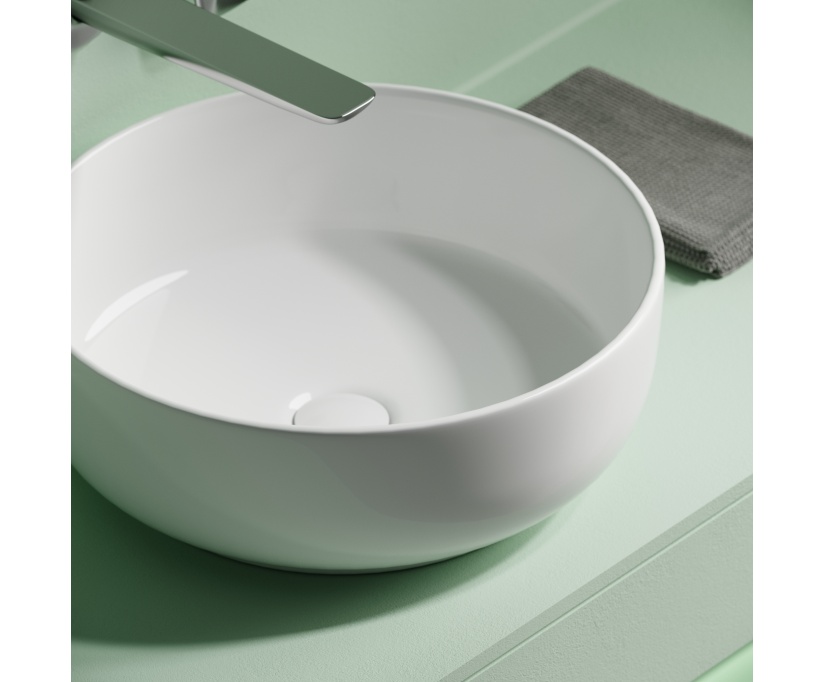 Накладная раковина Ceramicanova Taycan CN12003 37х37 глянцевая белая - фото 2