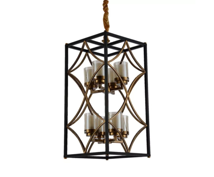 Подвесная люстра Lumina Deco Quadrato LDP 1223-8 BK+MD - фото 1