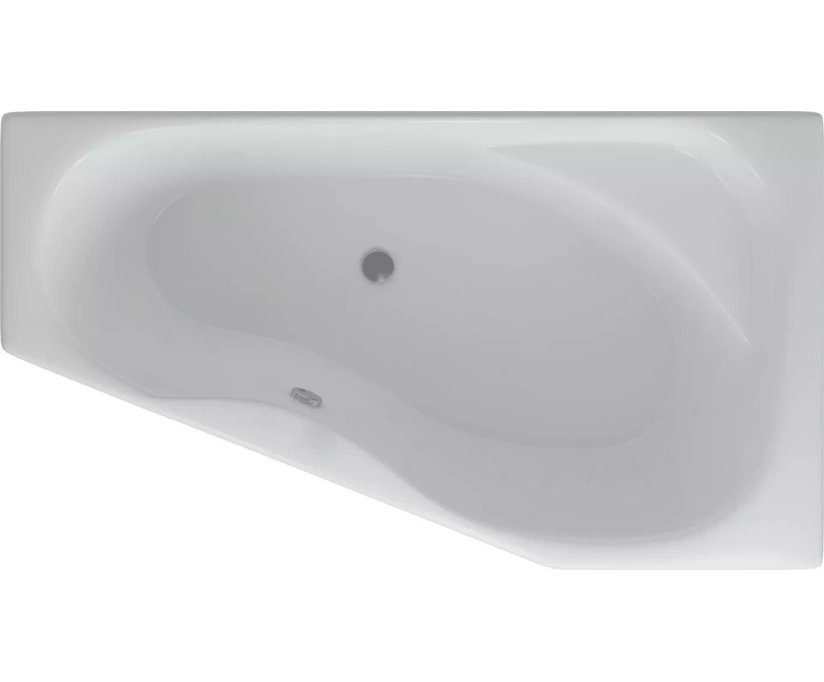 Акриловая ванна AQUATEK Медея MED180-0000012 R 170x95 см, угловая, правая, пристенная, белая, асимметричная, с каркасом, со сливом-переливом - фото 1