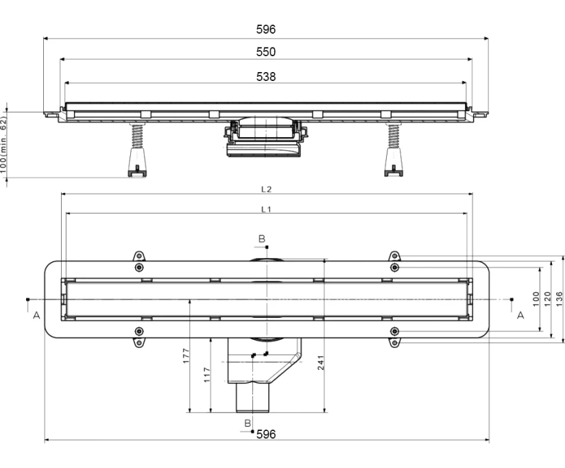 Душевой лоток Pestan Confluo Frameless Line 55 черный матовый (13701319) - фото 6