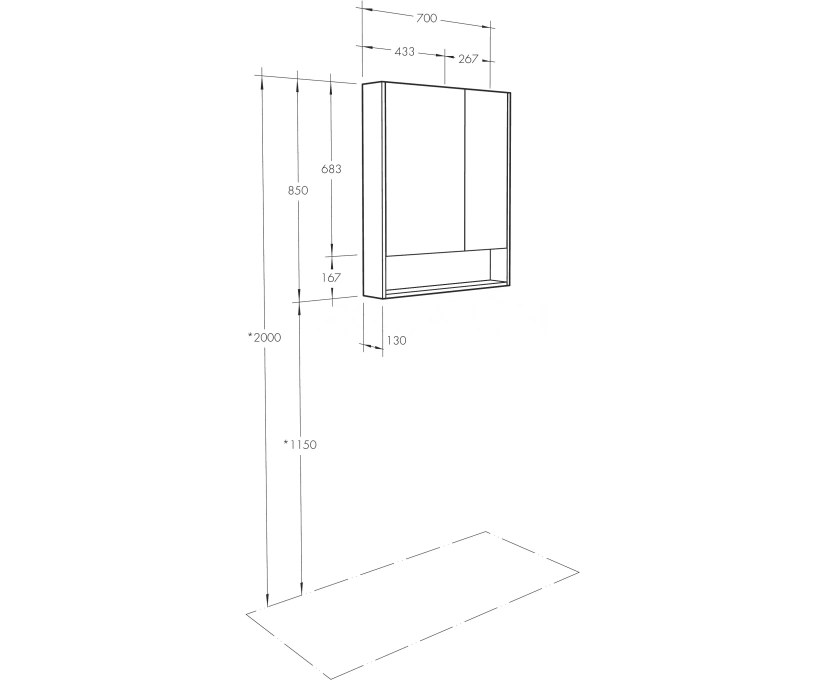 Зеркало-шкаф AQUATON Сканди 70 дуб верона (1A252202SDB20) - фото 5
