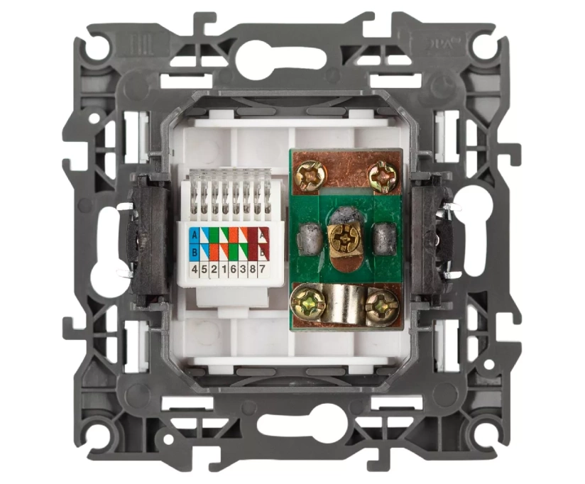 Розетка комбинированная RJ45+TV Эра 12-3110-01М Б0065691 - фото 3