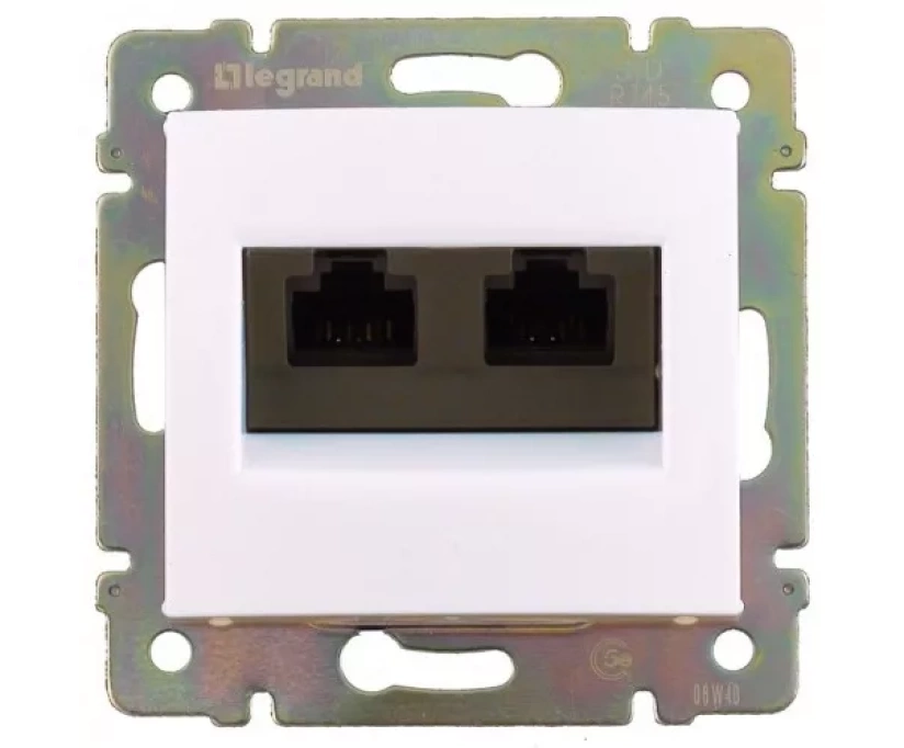 Розетка компьютерная двойная RJ45 Legrand Valena Classic 695626 - фото 1