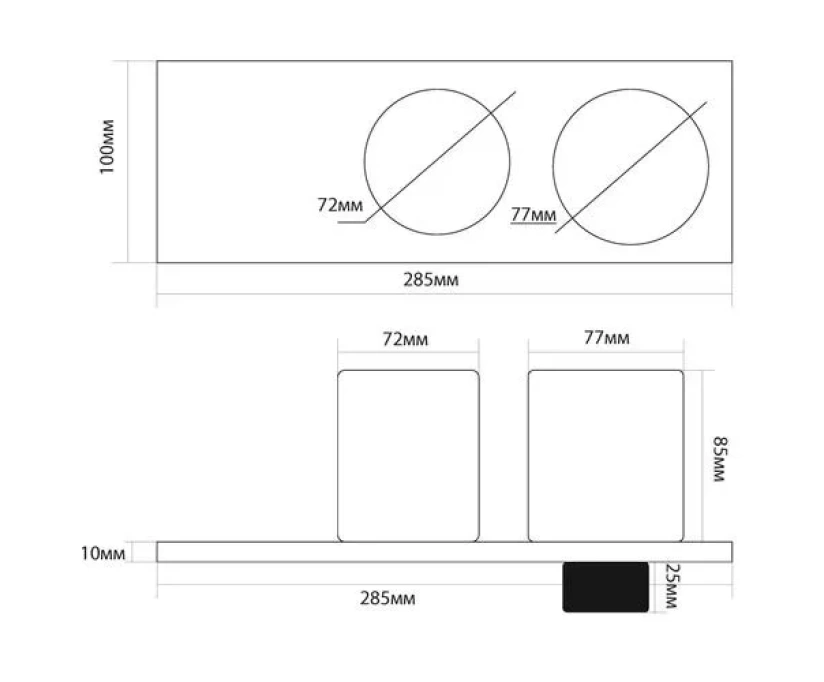 Полка Black&White Accessories со стаканчиком и дозатором хром (8019SN0) - фото 2
