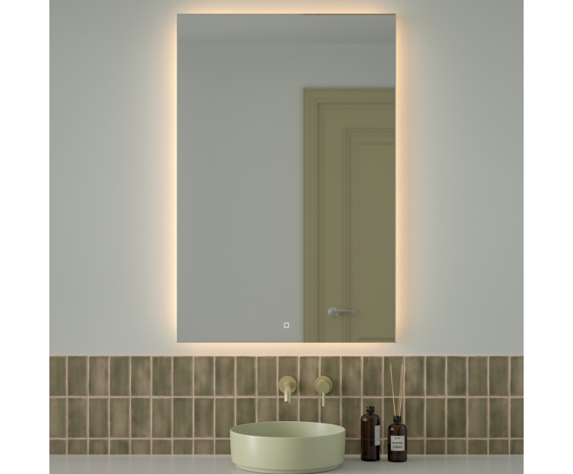Зеркало Defesto Glow DF 2520S 80х120 с LED-подсветкой, 3000 K, сенсорный выключатель - фото 2
