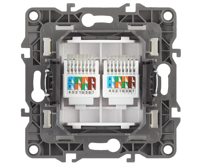 Розетка информационная двойная 2XRJ45 Эра 12-3108-13 Б0019355 - фото 2