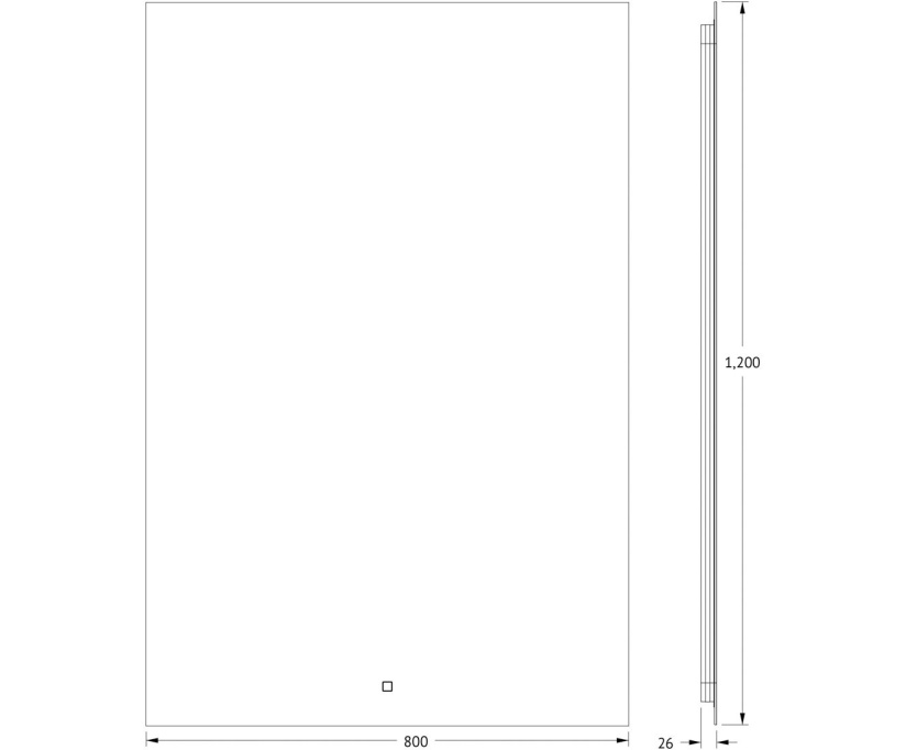 Зеркало Defesto Glow DF 2520S 80х120 с LED-подсветкой, 3000 K, сенсорный выключатель - фото 4