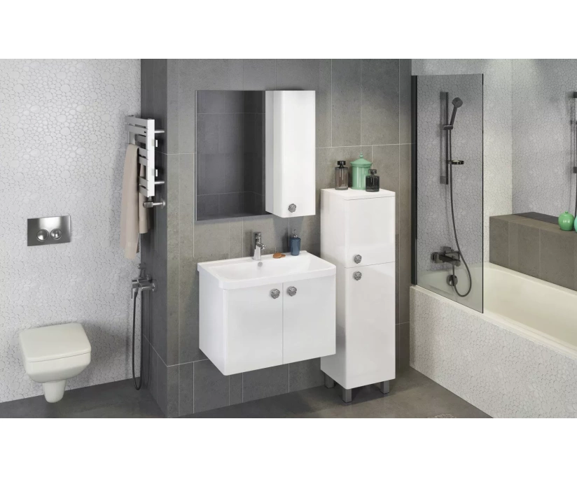 Зеркало-шкаф Comforty Флоренция 70 белый глянец (00003130350) - фото 2