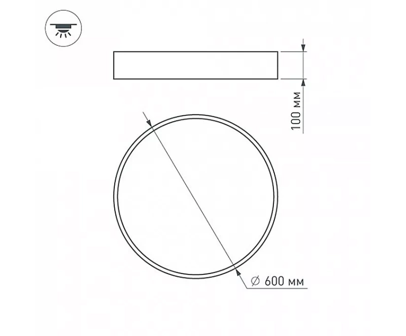 Потолочный светодиодный светильник Arlight SP-Tor-Pill-R600-50W Warm3000 022131(2) - фото 7