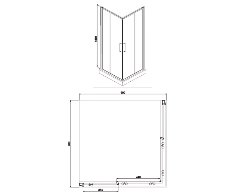 Душевой уголок Azario Greenwood 90x90 профиль хром (AZ-NNE1142 900) - фото 3