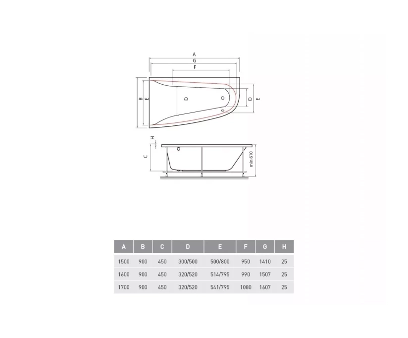 Ванна акриловая Vayer Boomerang 150x90 R белый (Гл000010851) - фото 9