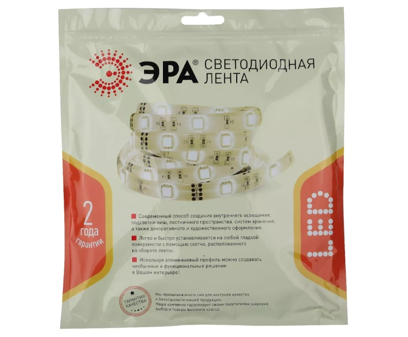 Светодиодная лента Эра 24В 5050 14,4Вт/м 4000К 5м IP65 LS5050-14,4-60-24-65-4000К-5m Б0043117 - фото 2