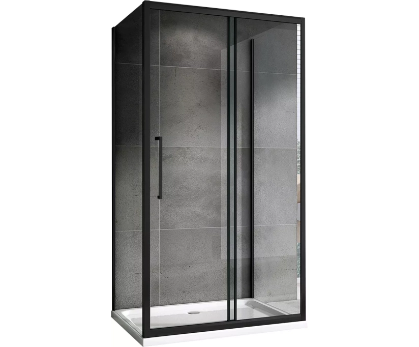 Душевой уголок Abber Schwarzer Diamant AG30100BH-S50B-S50B 100x50, профиль черный, стекло прозрачное - фото 1