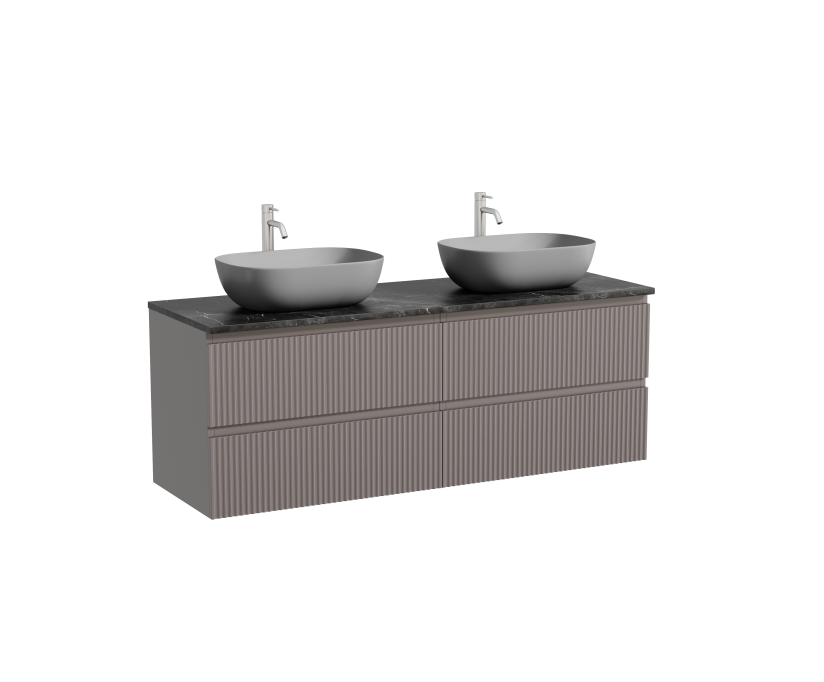 Мебель для ванной комнаты Sancos Snob R 140 doha soft, столешница черный мрамор TT140A1X, раковина CN6009MH - фото 8