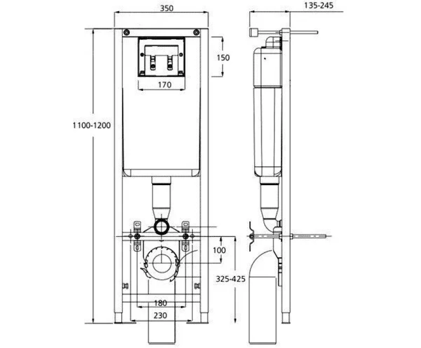 Комплект Ideal Standard Tempo W990101 унитаз + инсталляция с кнопкой смыва - фото 4